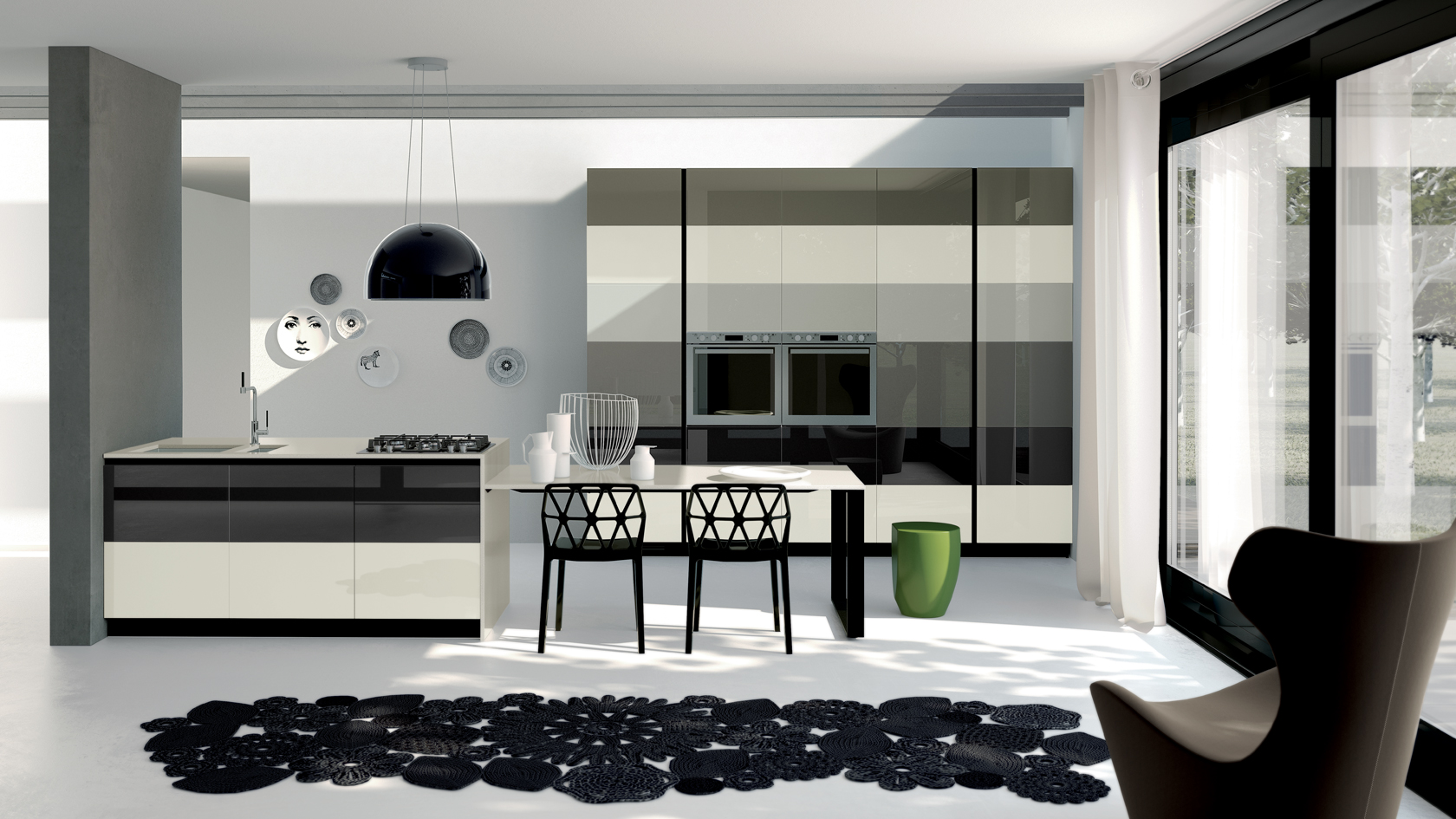 Фото Кухня Scavolini Tetrix угловая с островом