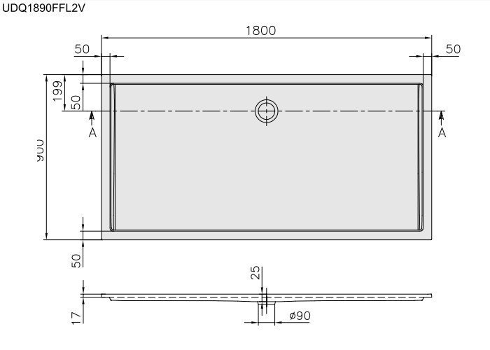 Фото Душевой поддон Villeroy&Boch Futurion Flat UDQ1890FFL2V-01