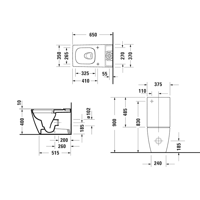 Фото Бачок для унитаза Duravit Viu 0942000005, подключение слева белый