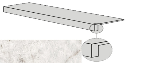 Фото Фронтальная ступень SENSI GEMS GRAD.TOP ICEBERG RET (PF60006737) 32x120x4.5x2 от ABK Ceramiche