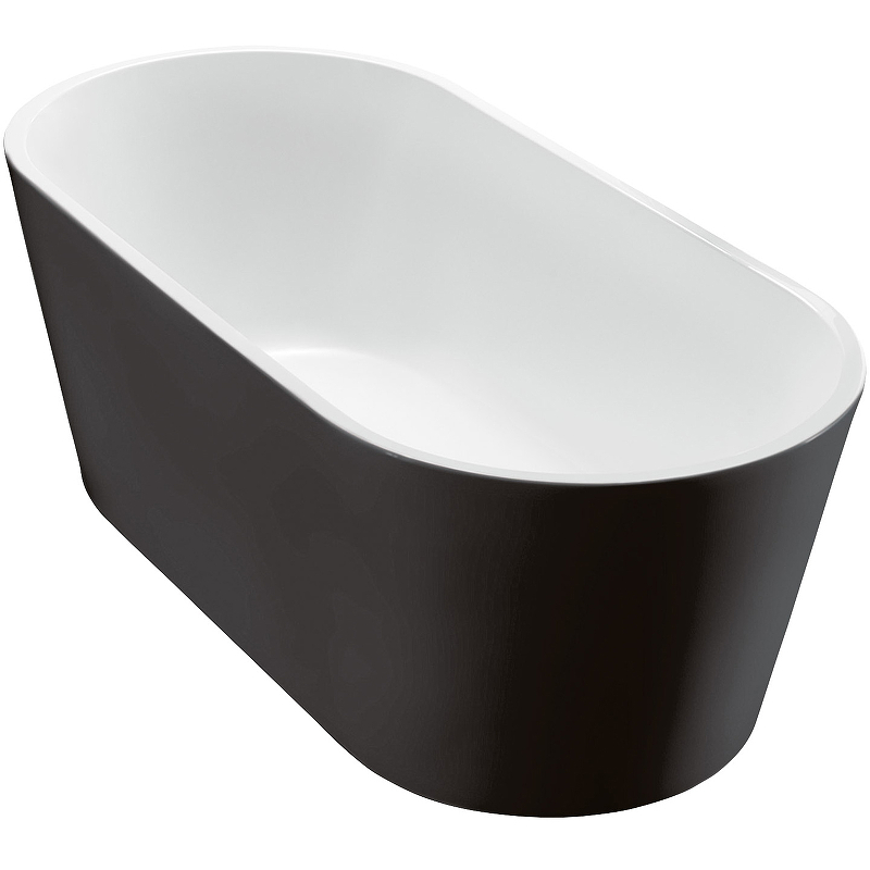 Фото Акриловая ванна BelBagno 170x80 BB71-1700-NERO-W0 черно-белая