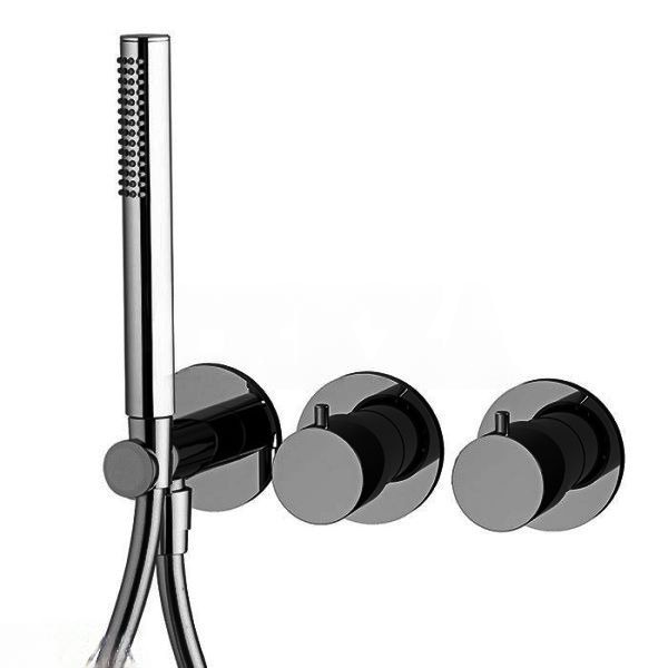 Фото Душевой гарнитур FIMA Carlo Frattini Fimatherm F3149WX9CS с термостатом, брашированный черный хром