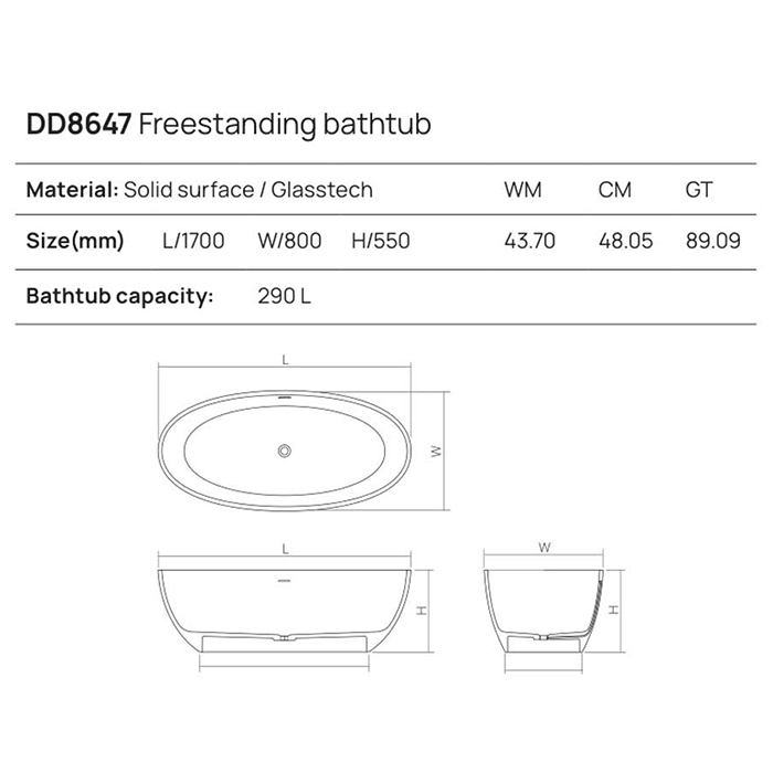 Фото Отдельностоящая ванна Dea Design Nature 170х80х55 DD8647 1700 R1 sunset