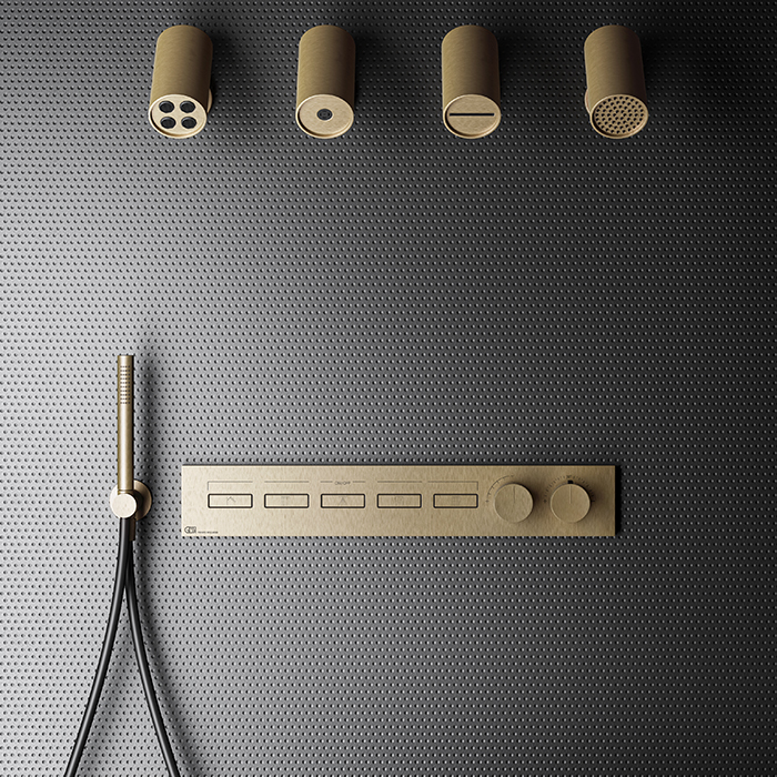 Фото Смеситель для душа Gessi Hi-Fi 63018#726 бронза