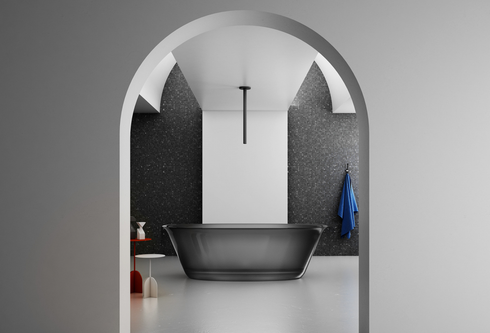 Фото Прозрачная ванна Abber Kristall 170 AT9707Onyx черный