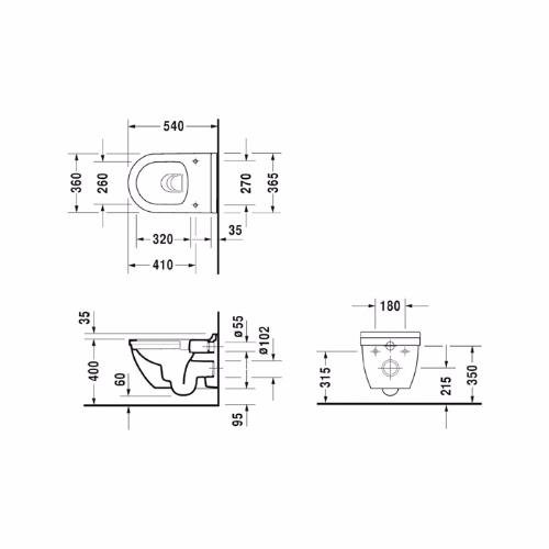 Фото Подвесной унитаз Duravit Starck 3 45270900A1 (2527090000+0063890000)