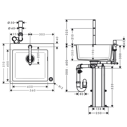 Фото Кухонная комбинация hansgrohe C51-F450-06 43217000, хром