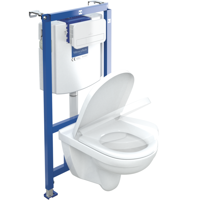 Фото Комплект унитаз Villeroy&Boch O.novo 5660D201 с инсталляцией клавиша хром