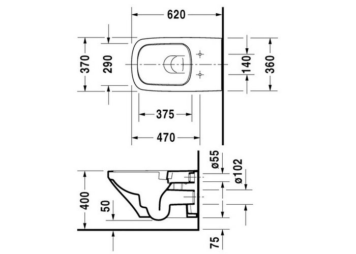 Фото Подвесной унитаз Duravit DuraStyle 2542090000 безободковый