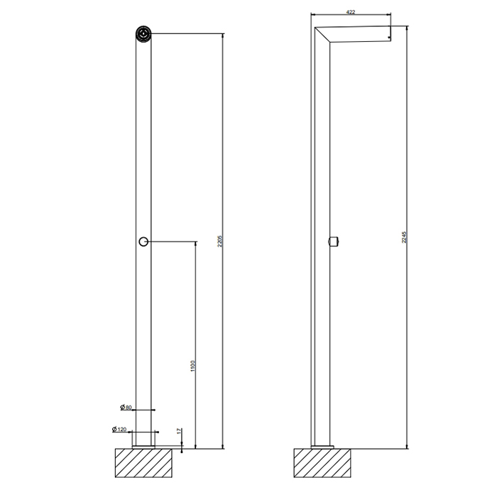 Фото Душевая стойка Gessi Outdoor 63201#856 серый