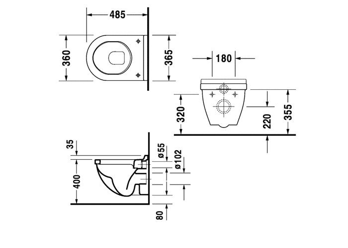 Фото Подвесной унитаз Duravit Starck 3 22020900001-WG
