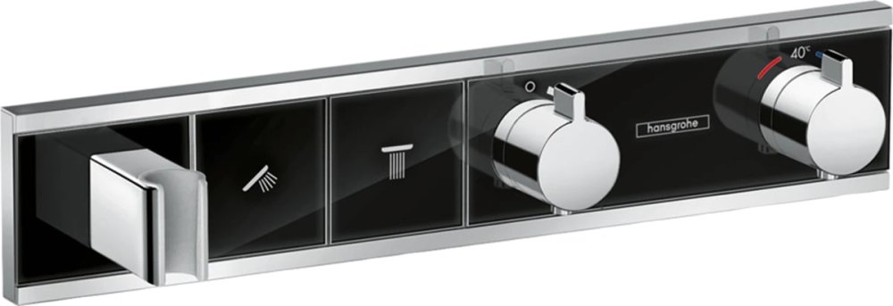 Фото Смеситель для душа с термостатом hansgrohe RainSelect 15355600 черный хром