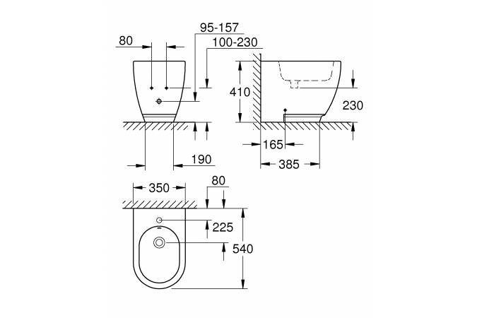 Фото Биде напольное GROHE Essence Ceramic 3957500H альпин-белый