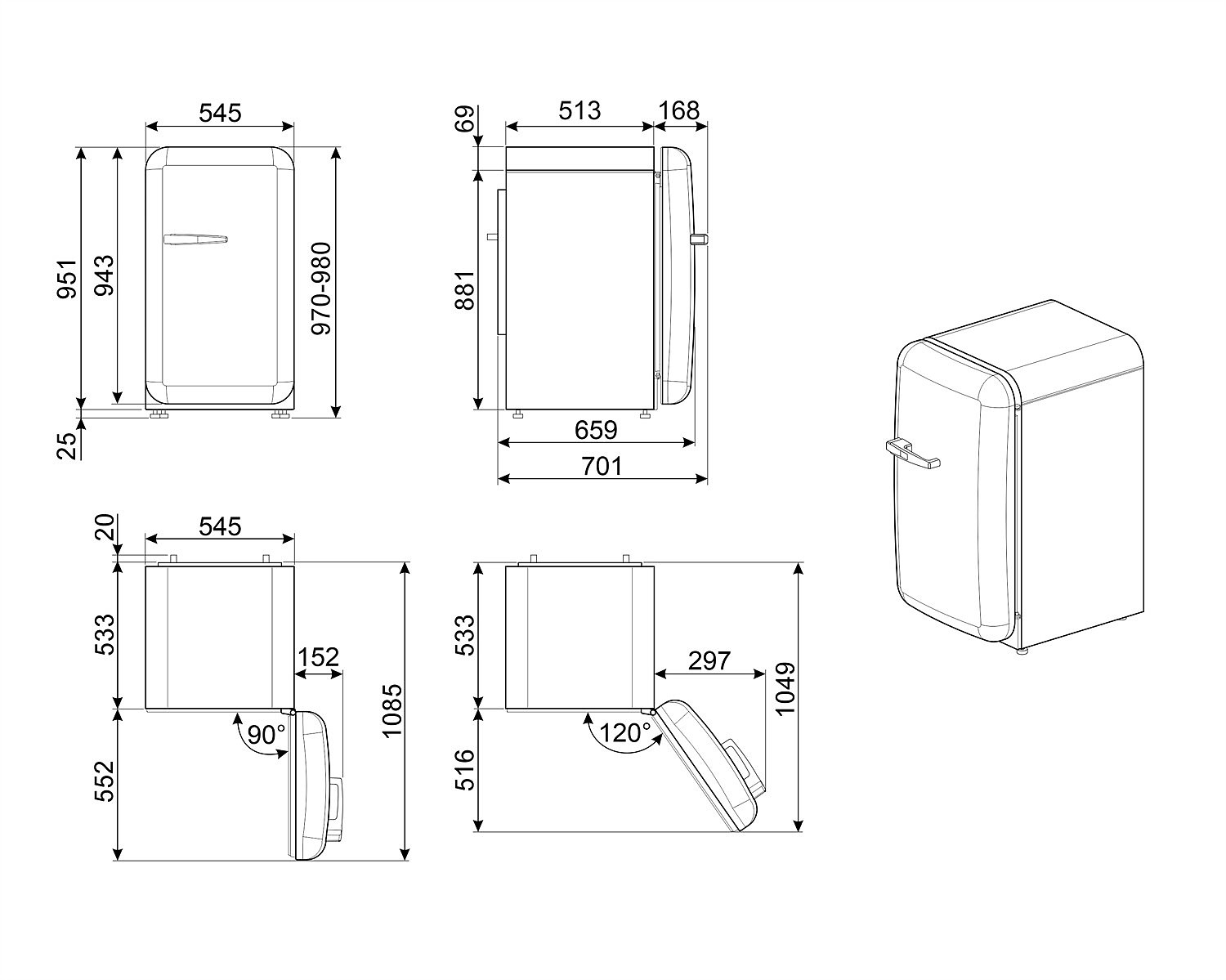Фото Холодильник Smeg FAB10RBL5