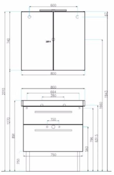 Фото Тумба под раковину Villeroy&Boch 2Day2 A98000E4 белая глянцевая