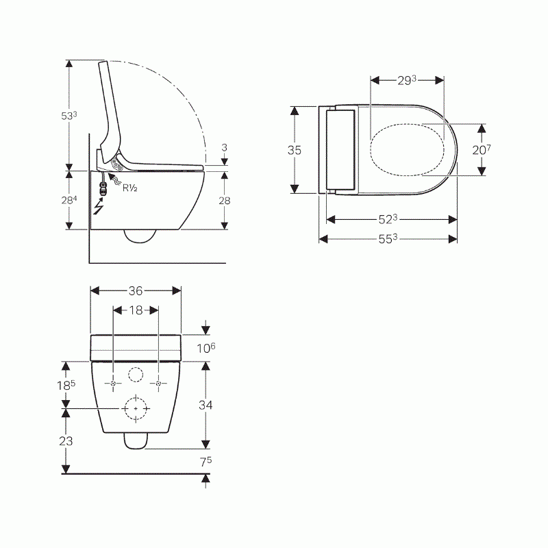 Фото Подвесной унитаз-биде Geberit AquaClean 146.094.11.1