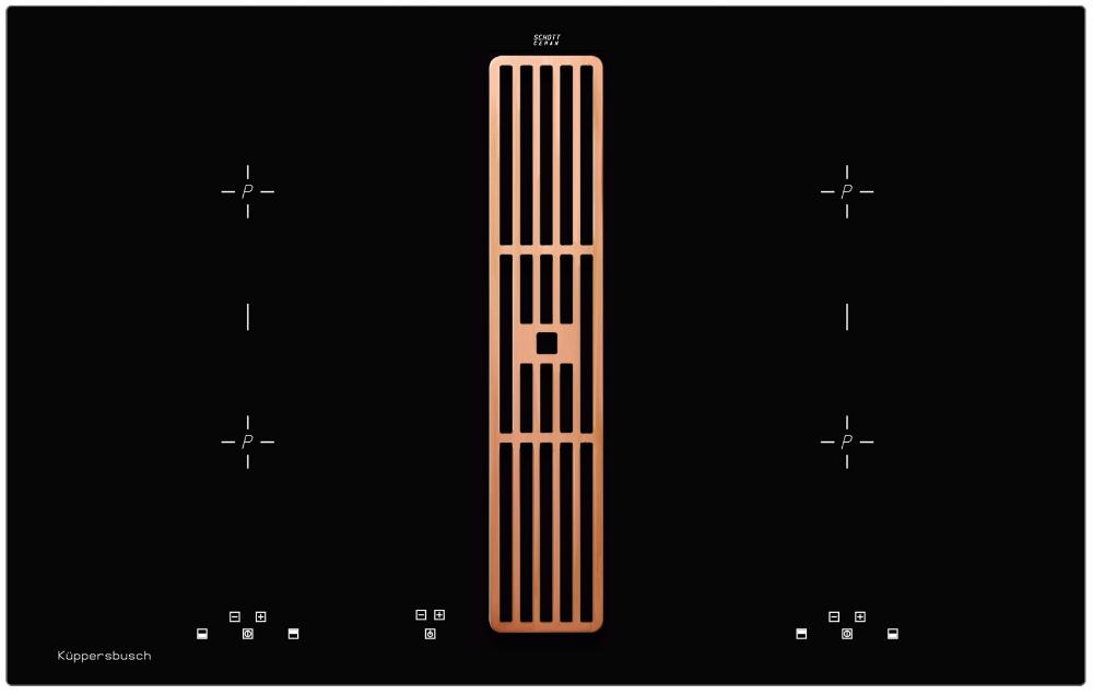 Фото Индукционная варочная панель с вытяжкой Kuppersbusch KMI 8500.0 SR Copper