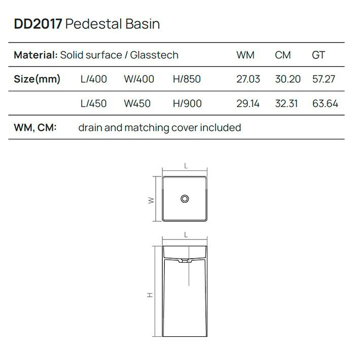 Фото Раковина Dea Design Pedestal Basin 45 DD2017 450 R1 sunset