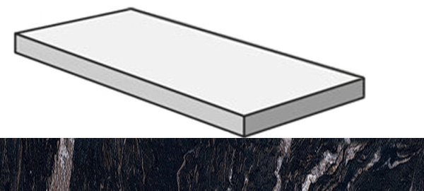 Фото Угловая ступень SENSI GEMS ANG.TOP DX TITAN.BLACK RET правая (PF60005673) 32x120x4.5x2 от ABK Ceramiche
