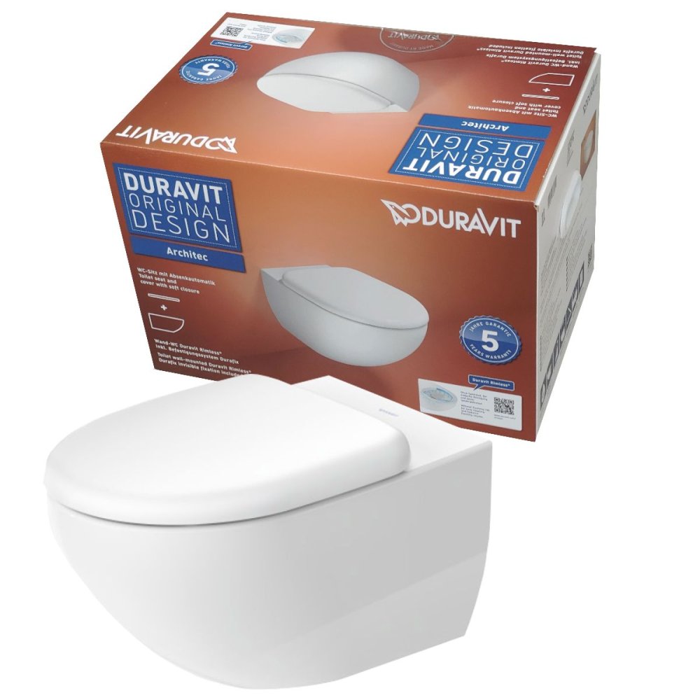 Фото Подвесной унитаз Duravit Architec Rimless 45720900A1 с сиденьем микролифт