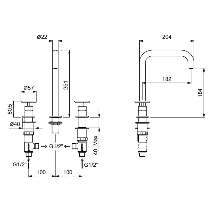 Фото Смеситель для раковины Fantini Fontane Bianche 47 P5 P007W сталь