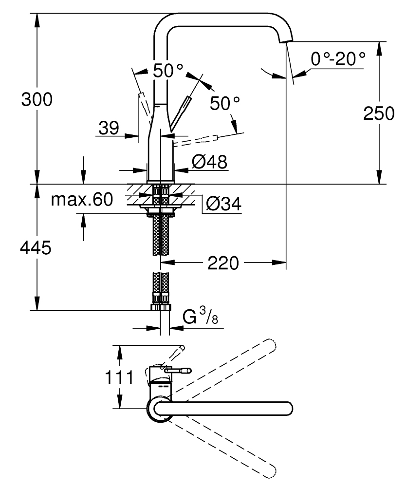 Фото Смеситель для мойки GROHE Essence New 30269DL0