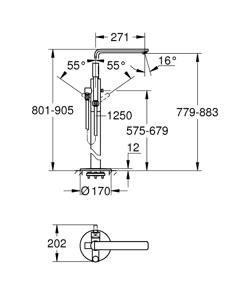 Фото Смеситель для ванны GROHE Lineare 23792DC1