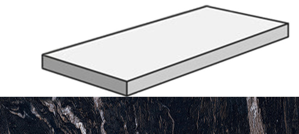 Фото Угловая ступень SENSI GEMS ANG. TOP SX TITAN BLACK левая (PF60005661) 32x120x4.5x2 от ABK Ceramiche