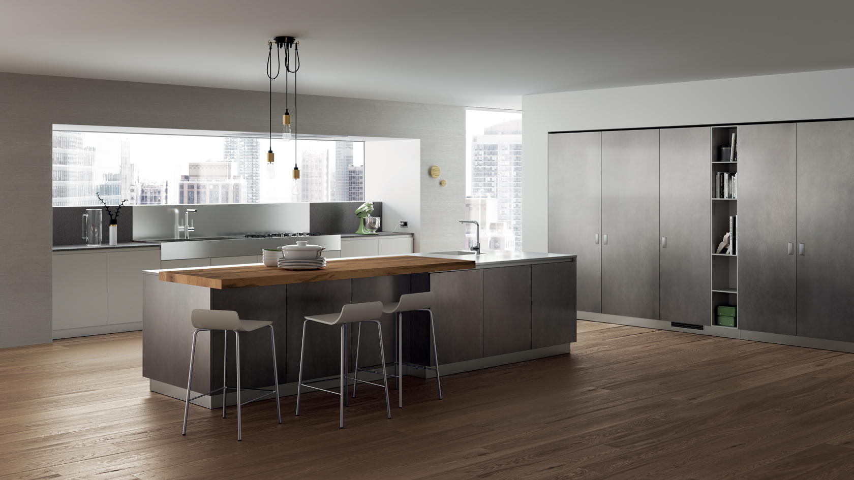Фото Кухня Scavolini Foodshelf прямая 423 см