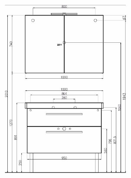 Фото Тумба под раковину Villeroy&Boch 95 2day2 A99500WB Aqua Grey