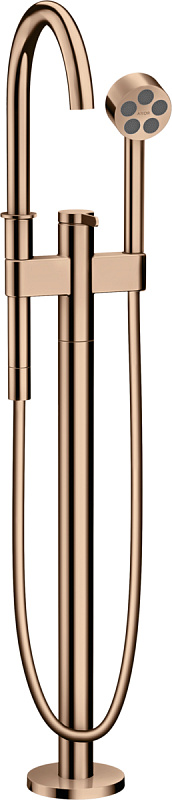 Фото Смеситель для ванны Axor One 48440300 напольный с душем, полированное красное золото