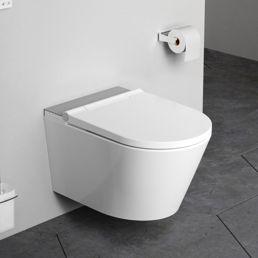 Фото Подвесной унитаз-биде AM.PM Inspire CleanCare CCC501700SC с крышкой-сиденьем