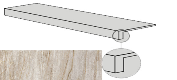 Фото Фронтальная ступень SENSI GEMS GRAD.TOP TAJ MAHAL RET (PF60005670) 32x120x4.5x2 от ABK Ceramiche