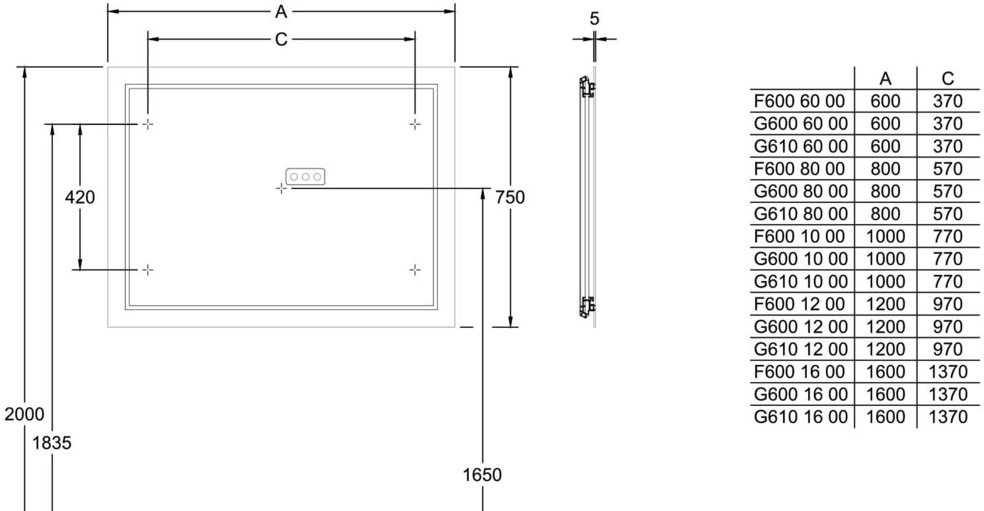 Фото Зеркало Villeroy&Boch Finion F6008000
