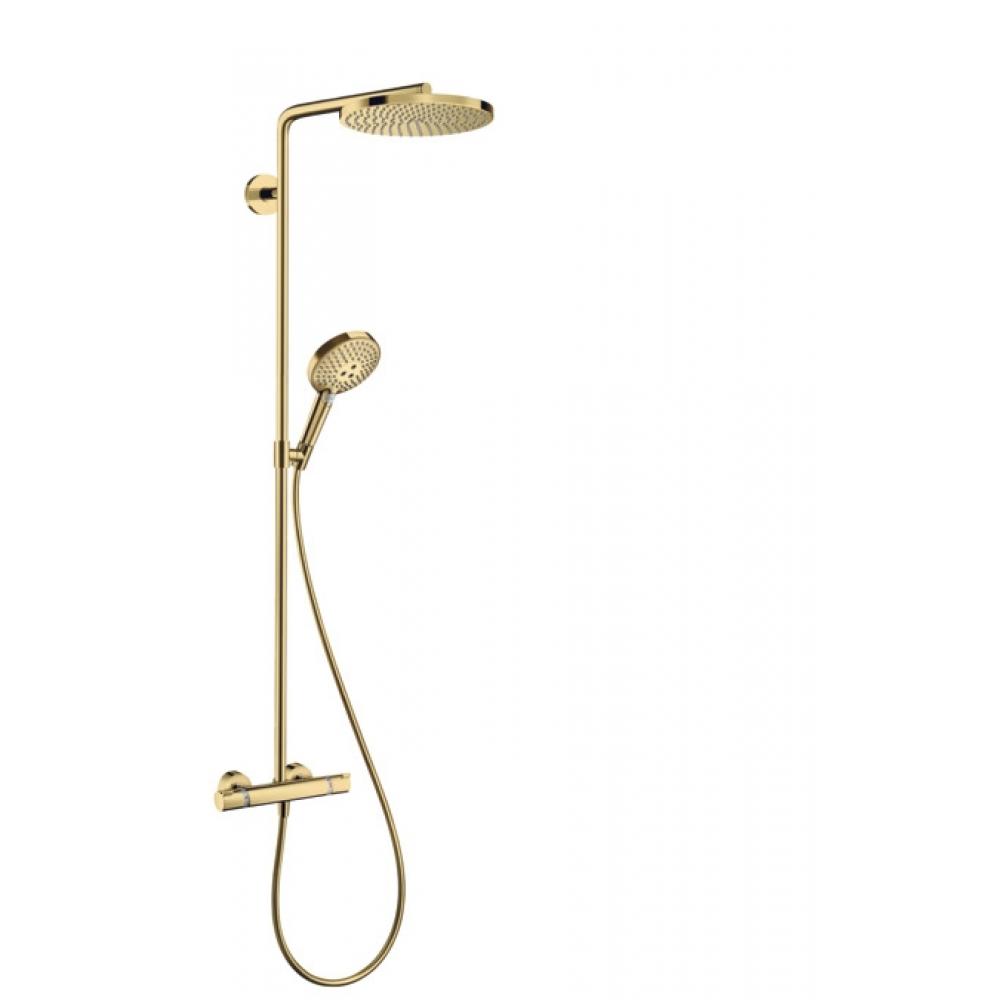 Фото Душевая стойка hansgrohe Raindance Select S Showerpipe 240 1jet PowderRain с термостатом 27633990 полированное золото