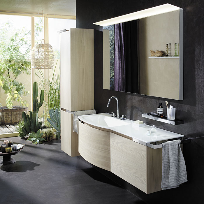 Фото Тумба с раковиной Burgbad Yso 158 SFAD141 L F2184 C0001*1 аутентичный дуб