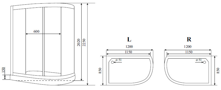 Фото Душевая кабина Timo Comfort T-8802 R F, правосторонняя