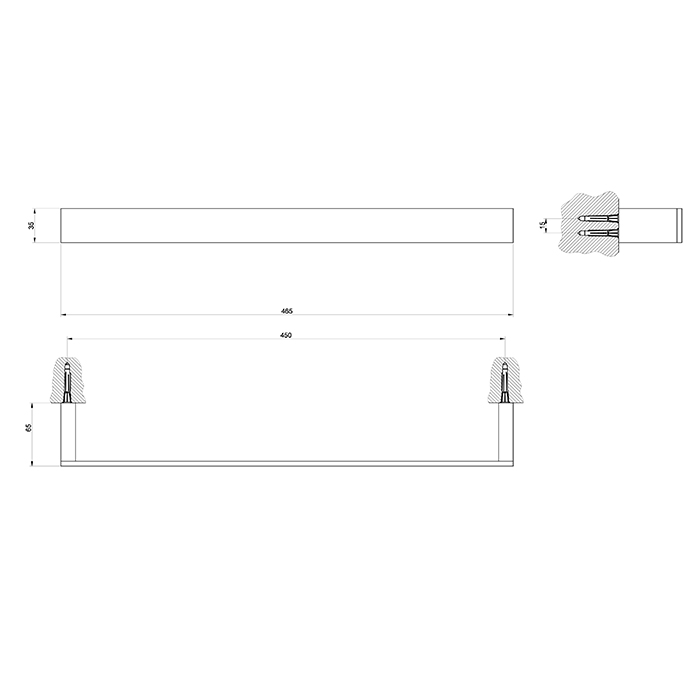 Фото Полотенцедержатель Gessi Rettangolo 45 см 20900#080 золото