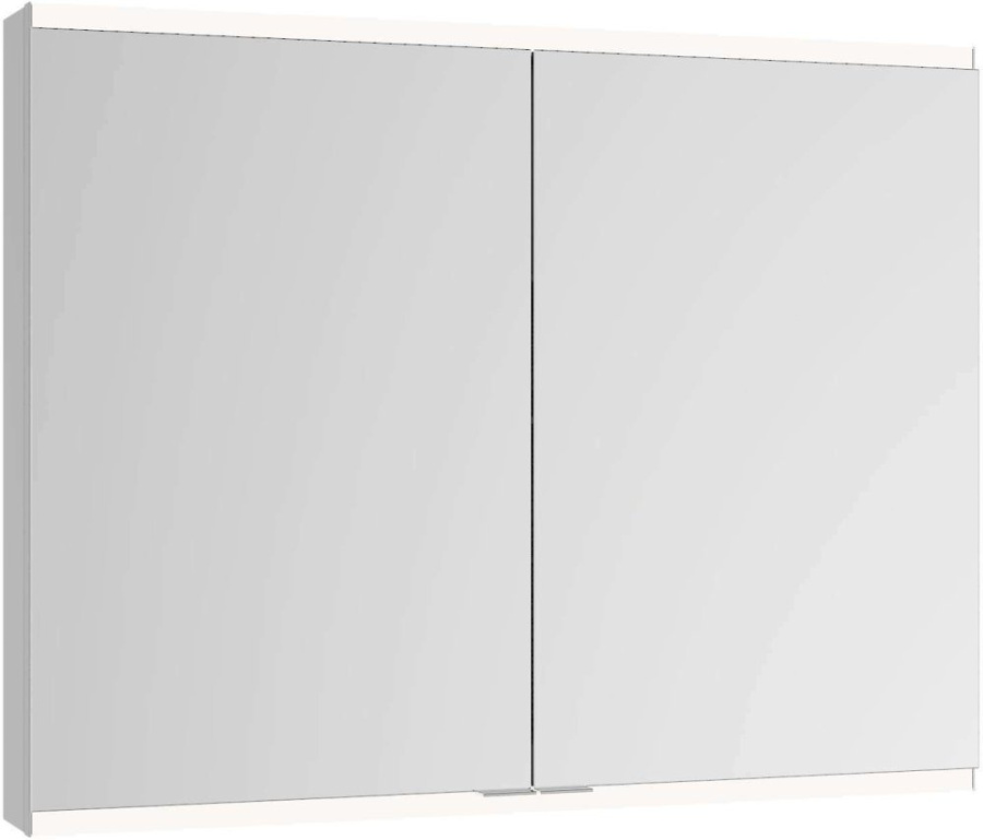 Фото Шкаф зеркальный Keuco Royal Modular 2.0 80 800211080000300 с подсветкой анодированное серебро/белое стекло