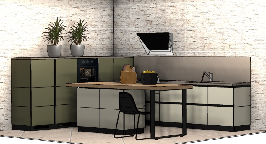 Фото Кухня Scavolini Tetrix угловая с островом