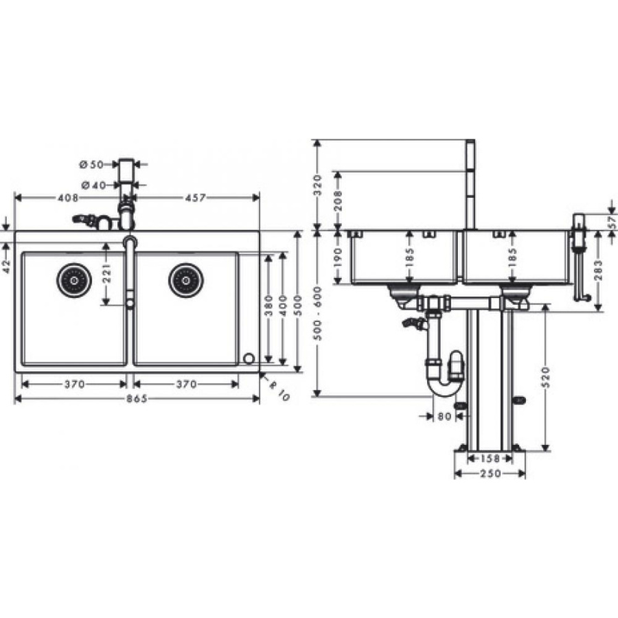 Фото Кухонная комбинация hansgrohe 370/370 C71-F765-10 43203000