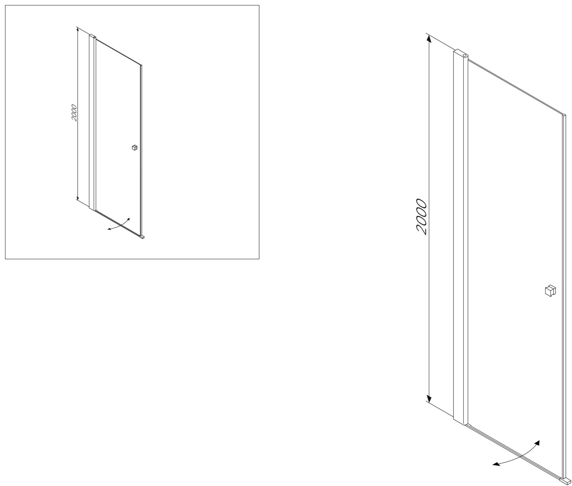 Фото Душевая дверь в нишу AM.PM Inspire W51G-D90-200-CT