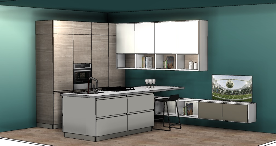 Фото Кухня Scavolini Motus угловая с островом