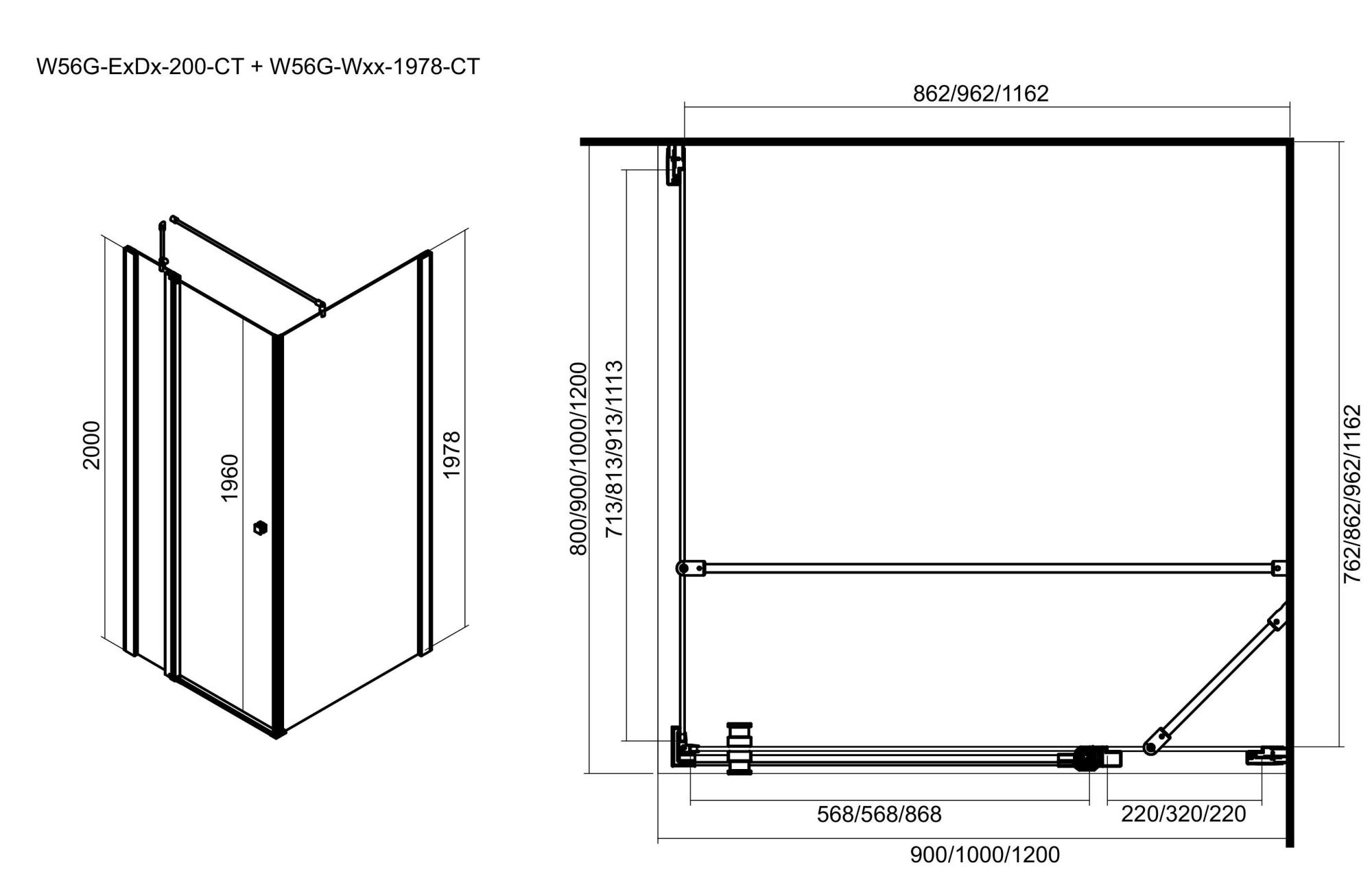 Фото Душевая дверь в нишу AM.PM Inspire W51G-E3D9-200-CT