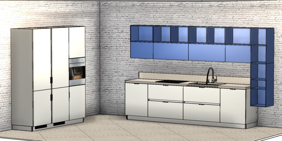 Фото Кухня Scavolini Mood прямая 300 см со шкафом