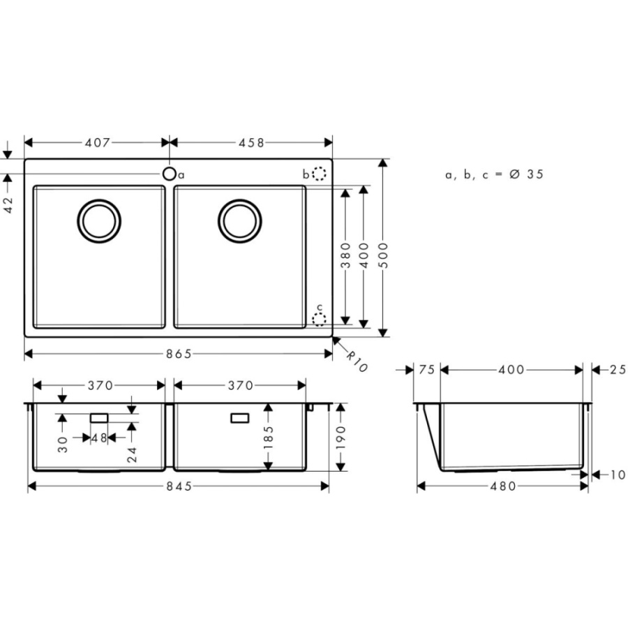 Фото Кухонная мойка Hansgrohe S71 S711-F765 43303800