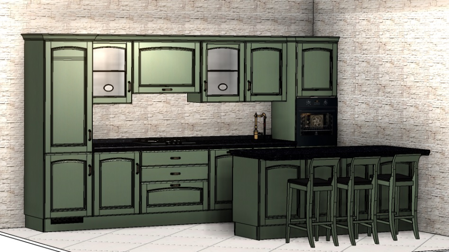 Фото Кухня Scavolini Madelein прямая с островом