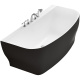 Фото Акриловая ванна BelBagno 165x78 BB74-NERO-W0 черно-белая, без перелива