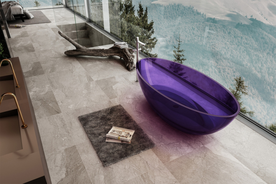 Фото Прозрачная ванна Abber Kristall 180x85 AT9702Amethyst аметист