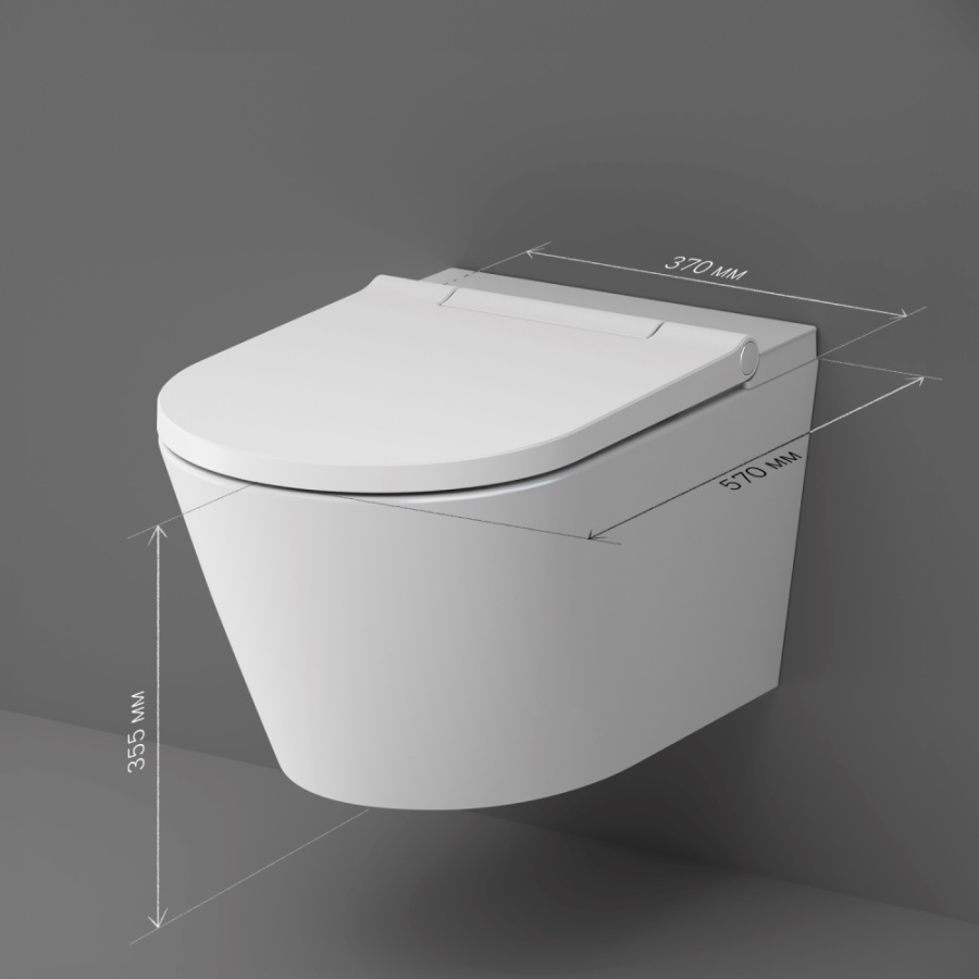 Фото Подвесной унитаз-биде AM.PM Inspire CleanCare CCC501700SC с крышкой-сиденьем